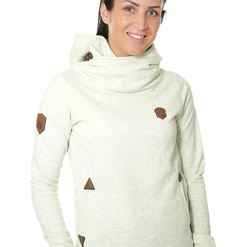 Naketano Women's Soft Green Cowl Neck Hoodie Size S Very Soft Fabric EUC